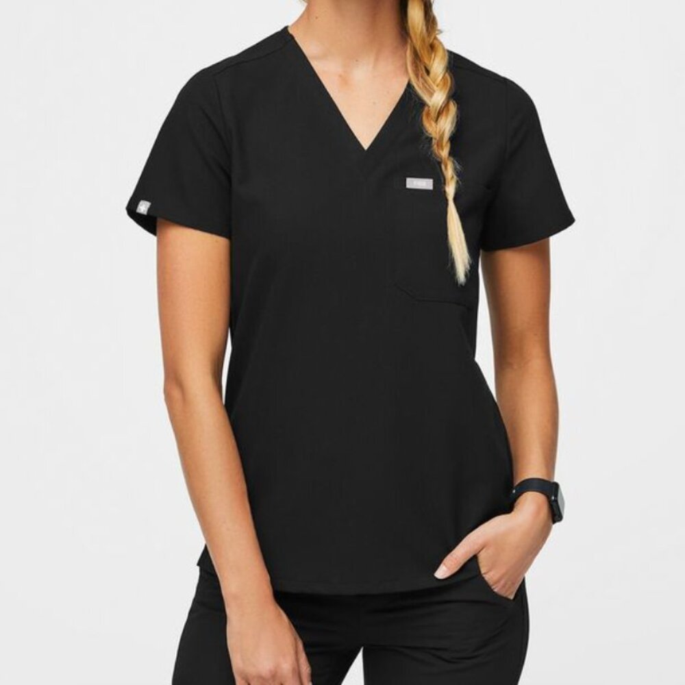 FIGs Black Catarina One-Pocket Scrub Top - XS